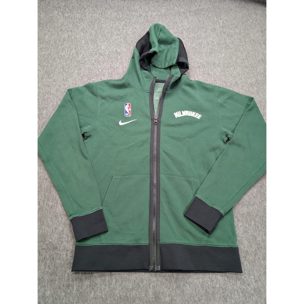 Nike Milwaukee Bucks NBA Dri-FIT Full Zip Hoodie Green Youth Medium 10-12